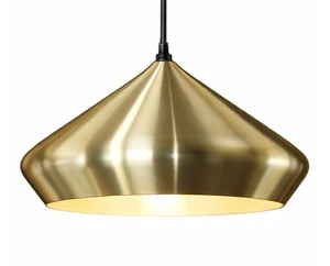 Traditional Adjustable Height Brass Dome Pendant Light with LED Matt Polished Finish Hanging Light for Home Office Decor
