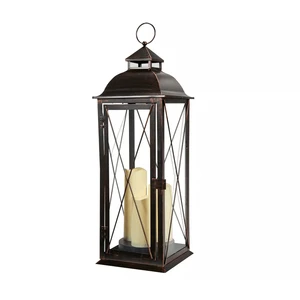 OEM Garden Decoration Lantern Vintage Metal Glass Lantern