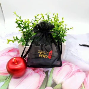 Customizable Organza Drawstring Pouch for Jewelry & Gift Packaging Wedding Use W80xH100mm RoHS/REACH Certified