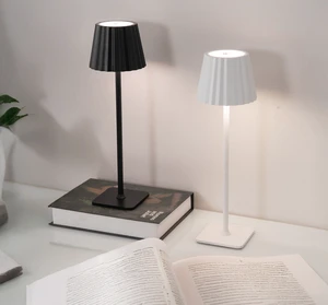 Portable LED Cordless Table Lamp Touch Dimming Night Lamp with ABS Body for Bedrooms DC Power Supply