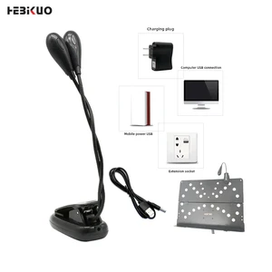 HEBIKUO PD12 Black Music Stand Clip Factory-Led Book Reading Lamp for Orchestra LED Instrument Stand