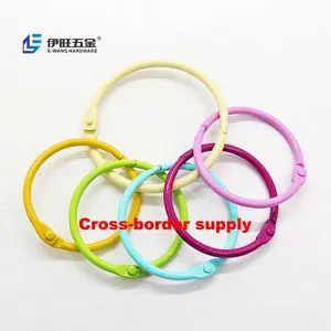 YIWANG Colorful Hinged Snap Rings Binding Ring Loose Leaf Binder Rings For Flash Cards