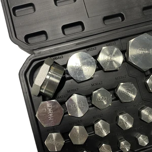 Excavator Hydraulic Tools Accessories Male BSP NPT Thread Test Tool Box Inner Line Measuring Tool Tooth Thread Joint Hydraulic
