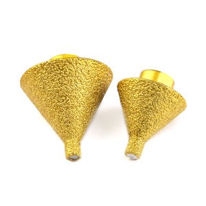 Diamond 40 Mesh Brazed Chamferer Multipurpose M1014 Hex Shank Drill Bit Grinding Head for Ceramic Tile Marble Angle Grinder