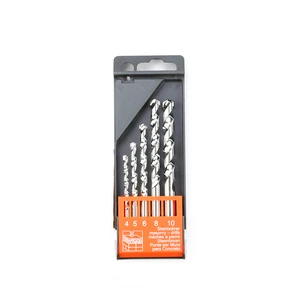 5pcs Masonry Drill Bit Set Straight Shank Carbide Tipped In Plastic Box For Stone Concrete Brick Drilling