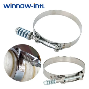 High Pressure Spring Loaded Hose Clamp W2 Stainless Steel 19 mm Bandwidth Bolt Clamp for Car Turbo Intercooler Silicone Hose