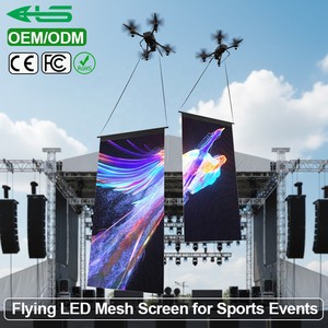 ODM/OEM P15 P20 P25 Drone-mounted Ultra-Light Mesh Flying Advertisement LED Display Screen RGB LED Stage Light For Led Show