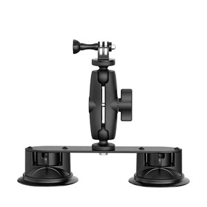 Hot Selling Dual Suction Cup Car Mount for GoPro Hero Series Strong Suction Ball Head Adjustable for Action Camera Dash Cam