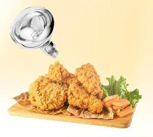 375W R120 Infrared Heat Lamp Bulb E27 Socket Food Warmer Light for Restaurant Buffet Kitchen