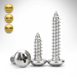 Stainless Steel SS304 A2 DIN 7981 Phillips Pan Head Self Tapping Screws INOX Self-tapping Screw M1 M2 M3.5 M4.2 M4.8 M5.5 M6.3