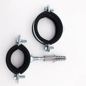 2026 Metal 3 Inch Pipe Clamp Large Diameter From Factory Price Nut M8 Two Side Screws Cast Iron Exhaust Pipe Clamp With Rubber