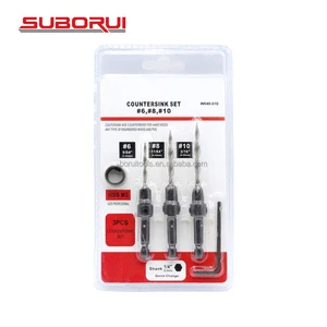 SUBORUI Blister Package Customized Drill Bit Manufacturers Twist Taper HSS Wood Countersink Drill Bits Set for Wood