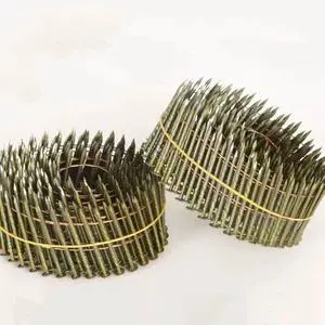Bulk Supply 1-3/4 Collated Wire Coil Siding Nails 15-Degree Full Round-Head, Ring Shank, Galvanized For Packaging Industry