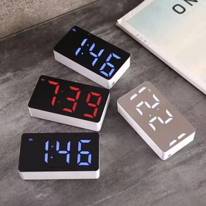 Multi-function Mini Mirror LED USB Powered Night Light Digital Led Desk And Table Alarm Clock