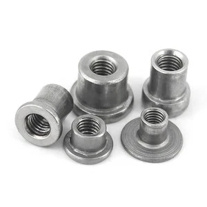 Carbon Steel Threaded Bushing Shoulder Nut M8 Round Tube Coarse Thread Step Weld Nuts Metal Bushing Spacers