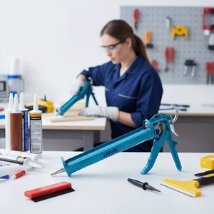 Professional 310ml Aluminum Caulking Glue Gun Manual Power Construction Handle Customized OEM Support Rotatable Caulk Spray Gun