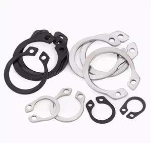 External Elastic Retaining Ring, DIN 472 65Mn Steel, Galvanized/black Surface Treatment, C-type Clamp, 50mm, 12.9 Grade