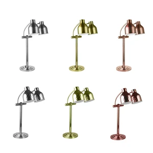 New Electroplated Gold Stainless Steel Telescopic Food Buffet Lifting Lamp Commercial Cooked Warm Food Insulation Lamp