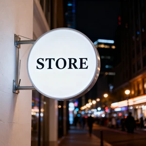 Outdoor Business Shop Sign Lights Aluminum Circle Led Advertising Light Box Wall/Hanging Side Mounted Signboard