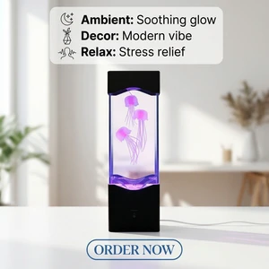 USB Powered 7 Colors Color Changing Mini LED Jellyfish Aquarium Night Light Desk Decor Bedroom