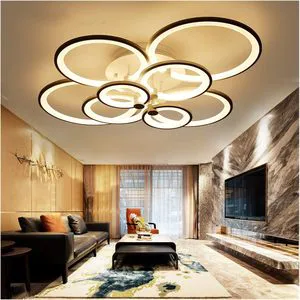 Modern Dimmable 10 Head LED Flush Mount Acrylic Chandelier Close to Ceiling Light for Bedroom Living Room Dining Room Kitchen