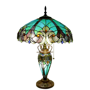 Vintage Tiffany Style Table Lamp Handmade Stained Glass For Bedroom Living Room Home Office