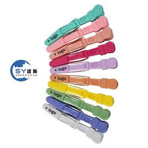 Cheaper Plastic alligator Clip for Barbershop Hair Salon Styling Custom logo Makeup Hairdressing Alligator Clip Duck Beak Clip