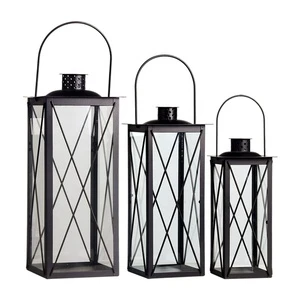 Big Metal Handle Lanterns Outdoor And Indoor Decorative Metal Lantern For Candle Wedding Holiday Home Decorative Lantern