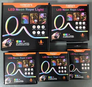 C2 RGB Light Strip Running Light with Flowing Water Music, Waterproof LED Atmosphere Flowing Water Light Strip