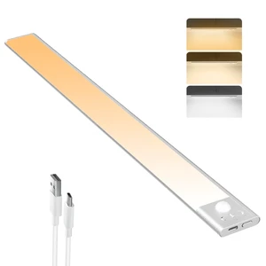Greenbar Rechargeable LED Sensor Light 3-Color Magnetic Cabinet Light for Kitchen Wardrobe Stairs Corridors Drawers-Wall Mounted
