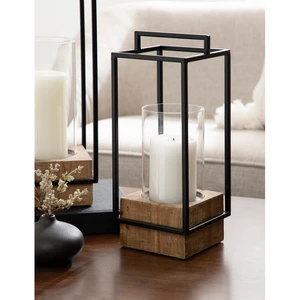 Wholesale Metal and Wooden Lantern with Handle Decorative Candle Holder for Home and Garden Decor At Cheap Price