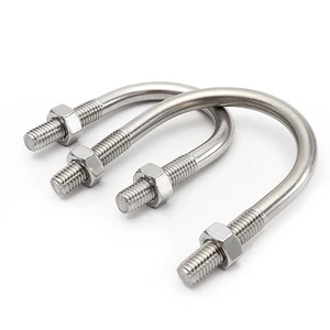 Factory Sale Round Bend Clamp U Bolt in All Sizes Carbon Steel with Stainless Steel 304 316 Plain Finish