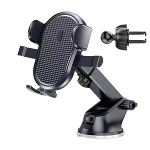 2 in 1 Portable 360 Degree Rotating Flexible Dashboard Suction Cup Air Vent Car Phone Mount & Holder for 4.7-6.5