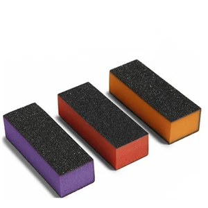 Nail Buffer Sponge Block Black Sand on Three Sides Nail Buffer Block Wholesale Nail Polish Buffer Block