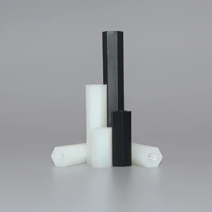 Factory Direct M2 M2.5 M3 M4 Black White Plastic Nylon PA66 DIN933 Hexagon Female Thread Standoffs PCB Spacers