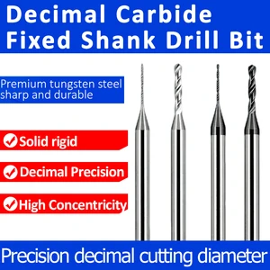 Solid Carbide Fixed Shank Twist Drill D3 D4 Shank Decimal Size 0.01 Step CNC Drill Bit For Aluminum Alloy Deep Hole Drilling