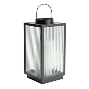 Handmade Factory Bulk Selling Metal & Texture Glass Lantern With Black Finish Candle Lantern for Outdoor & Home Decor Customized