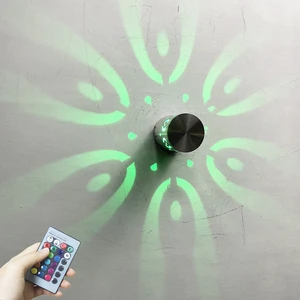 Modern LED Aluminum Wall Lights with RGB Color and Remote Control for Living Room Restaurant Bar Hotel Decoration