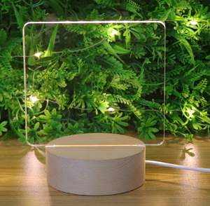 High Transparency Atmosphere Lamp Small Night Light Beech Wood Led Blank Board Uncarved Creative Gift Acrylic Night Light