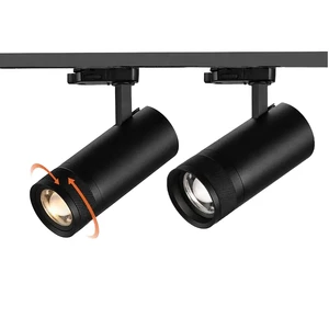 High Quality Modern COB Moving Head Spot LED Track Light 2/3/4/6 Wires Triac/Dali/Dimmable Adjustable 15-55 Beam Angle CRI>90