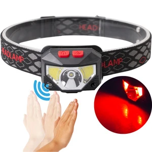 Hot Selling USB Rechargeable LED Outdoor Headlamp Motion Sensor Red Light Head Torch For Camping Running Hiking