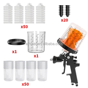 Spray Gun Cup System In Detail Car Coating Spray Use 600ml Paint Consumable Spray Gun With Paint Mixing Cup Paint Gun Cup