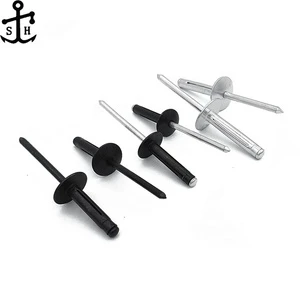 Factory Wholesale Open End Type Steel Pure Aluminum Pop Rivets Large Head Blind 2.4 6.4 1/8\