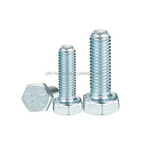 M10 Grade 4.8 8.8 10.9 12.9 Carbon Steel Zinc Galvanized Hex Bolt Nut Flat Spring Washer DIN933 931