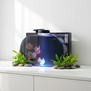 Tabletop Viewing Artificial Small Jellyfish Aquarium Tank Transparent Acrylic Plastic Jellyfish Tank Aquarium Bluetooth For Sale