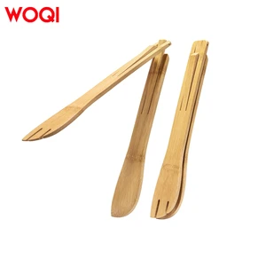 WOQI Factory Selling Customized Foldable Wooden Clip With Wooden Spatula Clamp Shovel Clamp for Salad Bread