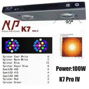 Noopsyche NP K7Pro IV 100W App WiFi Full Spectrum Saltwater LED Aquarium Light for 24-30inch Coral Reef SPS/ LPS Fish Tank