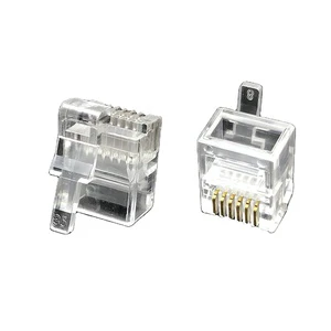 Coorle Modular Plug 6P6C Left Latch for Telephone Cord RJ25/RJ12/RJ11 Connector Dongguan Origin 100PCS/bag