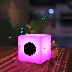 Hot Sale RGB 16 Colors LED Light BT Speaker Rechargeable Sound Table Lamp LED Musical Lamp Glowing Music Speaker for Party
