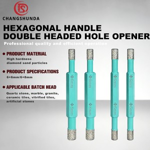 Marble/Tile/Glass 5mm/8mm Dry Masonry Drilling Double-Headed Hex Shank Diamond-Coated Hole Cutter Drill Bit